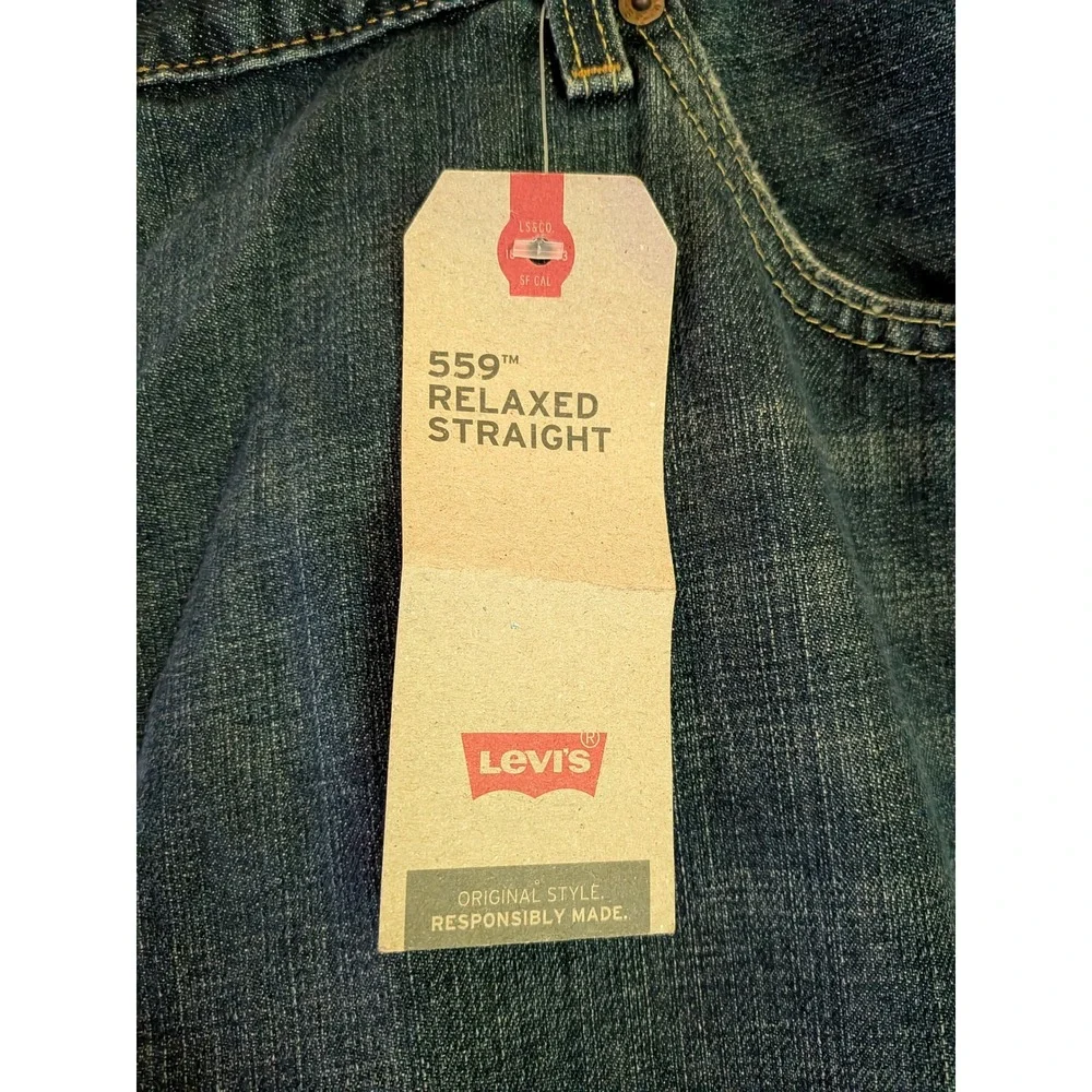 Levi's 559 Relaxed Straight Jeans Men 48 x 30 Big Tall Workwear Dark Wash New